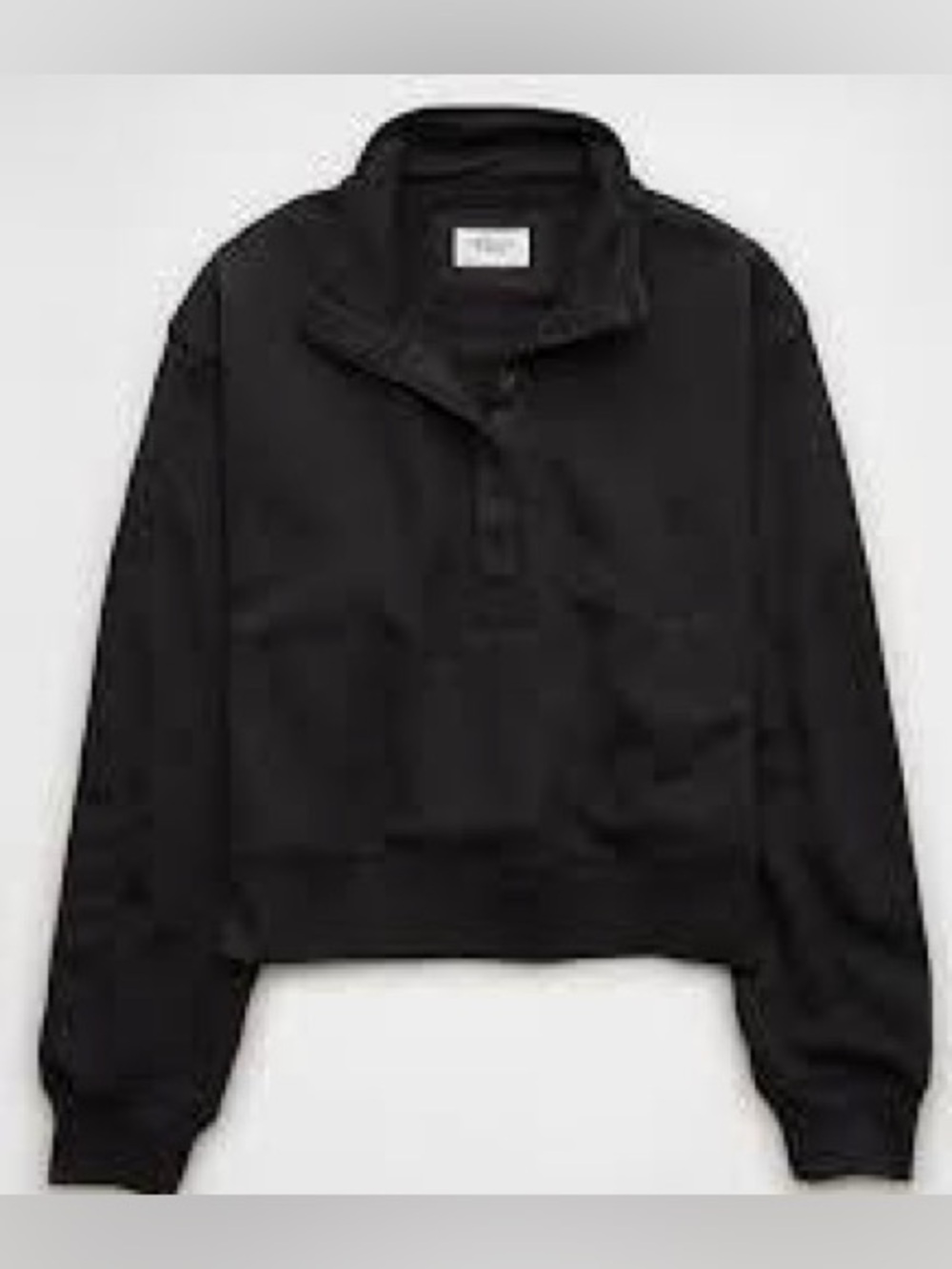 Aerie Black Henley button Pullover Sweater top